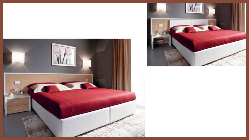 Итальянская мебель для отелей, мини-отелей, гостиниц, пансионатов, коллекция Siloma H-1, кровать двуспальная
