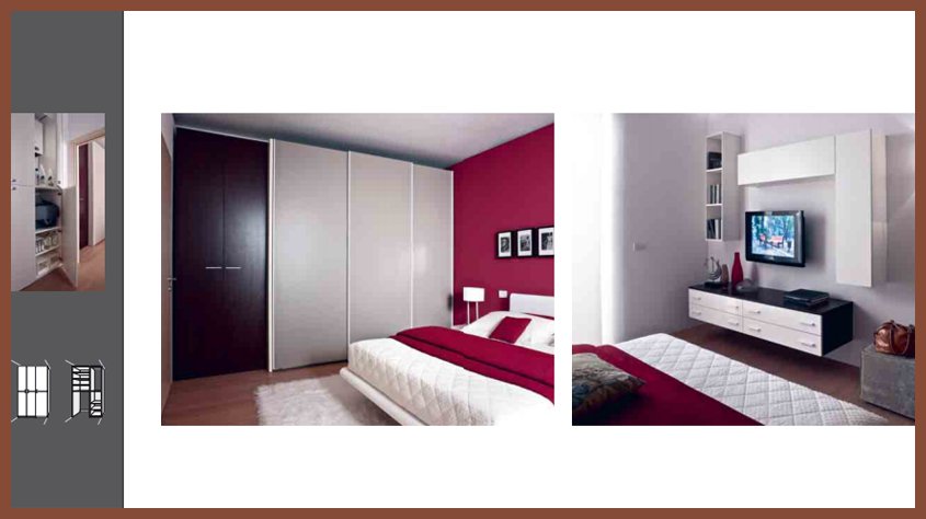 Итальянская мебель для отелей, гостиниц, Коллекция Siloma R-3, диван, шкаф купе, комод ТВ празма, полки, кровать двуспальная