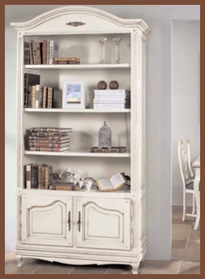 Итальянская мебель, мебель в стиле Прованс, книжный шкаф, из натурального дерева, Composizione 7