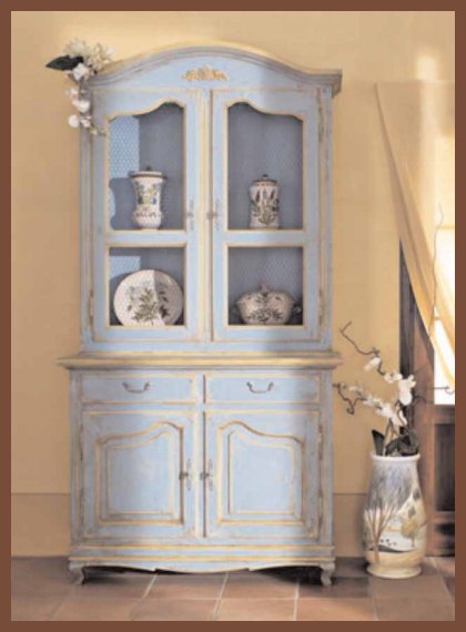Итальянская мебель в стиле Прованс, стеклянные шкафы, шкафы-витрины двухдверные, Composizione 3