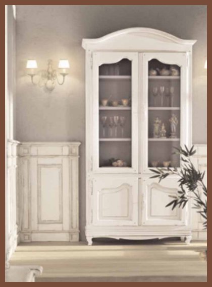 Итальянская мебель в стиле Прованс, стеклянные шкафы, шкафы-витрины двухдверные, Composizione 5