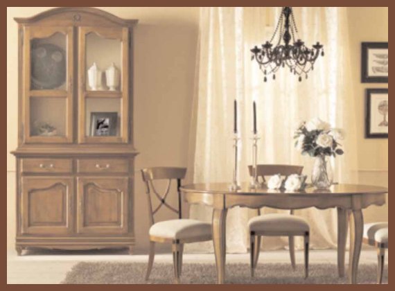 Итальянская мебель в стиле Прованс, стеклянные шкафы, шкафы-витрины двухдверные, Composizione 2