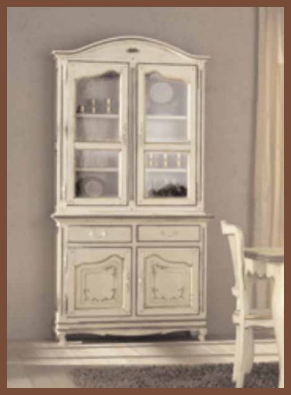 Итальянская мебель в стиле Прованс, стеклянные шкафы, шкафы-витрины двухдверные, Composizione 6