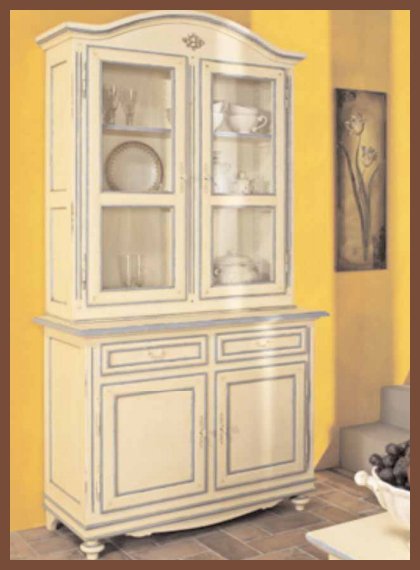 Итальянская мебель в стиле Прованс, стеклянные шкафы, шкафы-витрины двухдверные, Composizione 10