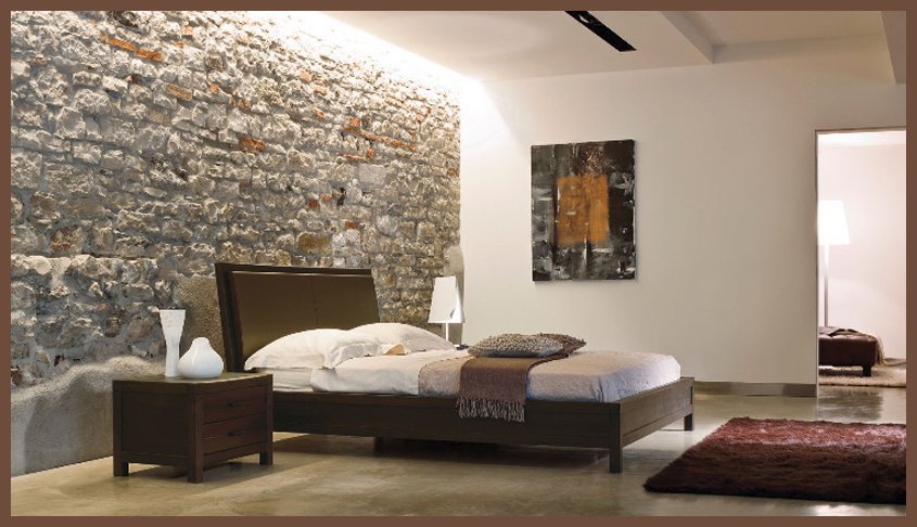 Итальянская мебель для спальни. Коллекция Moderno, кровать, тумба прикроватная