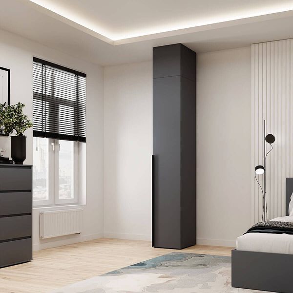 Пенал закритий з антресоллю №1 Art in Head Light 400х500х2600 Графіт сірий (A2LT08070000000)