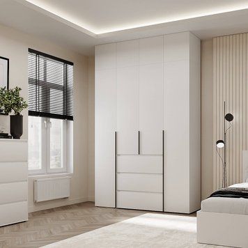 Шафа розпашна комбінована з антресоллю №1 Art in Head Light 1600х2600х500 Білий діамант (A2LTK011000000)