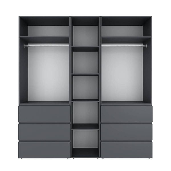 Шафа розпашна комбінована з антресоллю №3 Art in Head Light 2000х2600х500 Графіт сірий (A2LTK037000000)